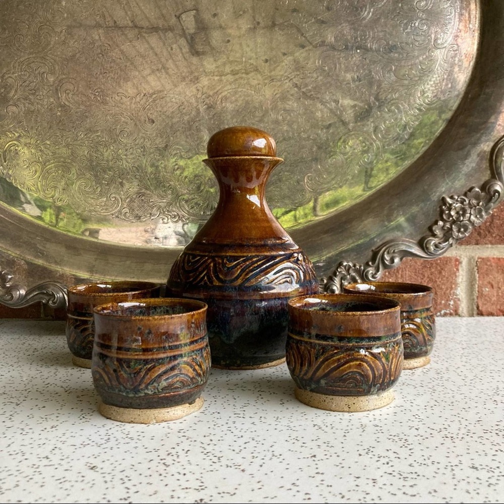 Hand Crafted Sake Decanter Set